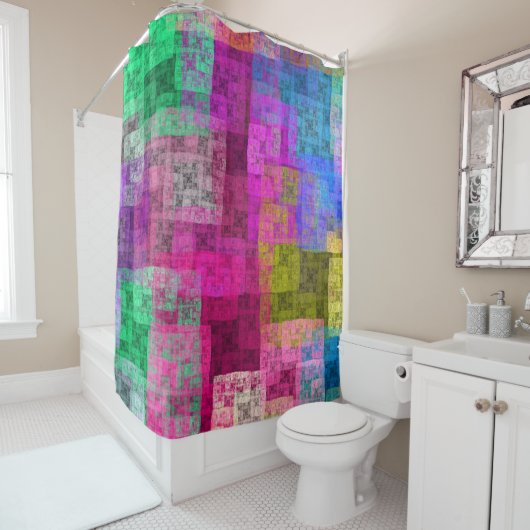 Modern colorful abstract  シャワーカーテン (インサイチュ)