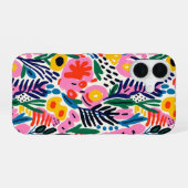Modern Colorful Abstract Floral Pattern iPhone 16ケース (裏面横)