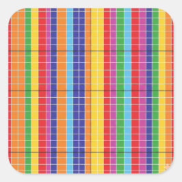 Modern Colorful Abstract Geometric Sticker  Bold R スクエアシール