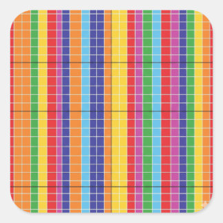 Modern Colorful Abstract Geometric Sticker Bold R スクエアシール
