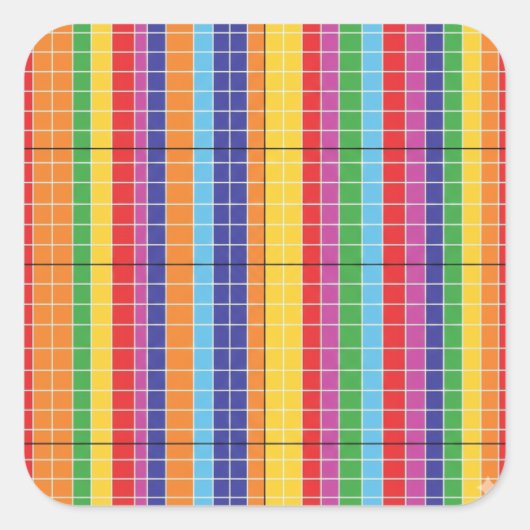 Modern Colorful Abstract Geometric Sticker Bold R スクエアシール (正面)