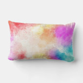 Modern Colorful Abstract Love in Watercolor ランバークッション (裏面)