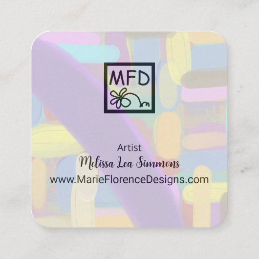 Modern Colorful Abstract Pattern Creative Square スクエア名刺 (裏面)
