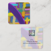 Modern Colorful Abstract Pattern Creative Square スクエア名刺 (正面/裏面)