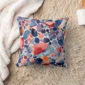 Modern Colorful Abstract Watercolor Shapes クッション (ブランケット)