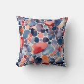 Modern Colorful Abstract Watercolor Shapes クッション (正面)