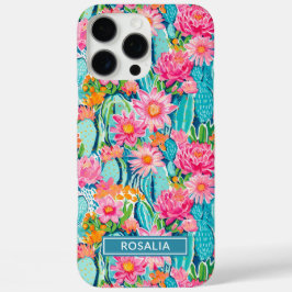 Modern Colorful Blooming Cacti Personalized iPhone 16 Pro Maxケース