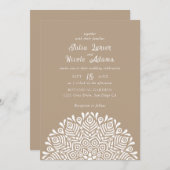 Modern Colorful Boho Ethnic Floral Mandala Wedding 招待状 (正面/裏面)