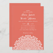 Modern Colorful Boho Ethnic Floral Mandala Wedding 招待状 (正面/裏面)