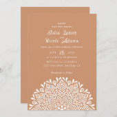 Modern Colorful Boho Ethnic Floral Mandala Wedding 招待状 (正面/裏面)