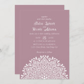 Modern Colorful Boho Ethnic Floral Mandala Wedding 招待状 (正面/裏面)