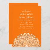 Modern Colorful Boho Ethnic Floral Mandala Wedding 招待状 (正面/裏面)