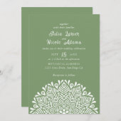 Modern Colorful Boho Ethnic Floral Mandala Wedding 招待状 (正面/裏面)