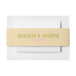 Modern Colorful Bold Fun Retro Unique Wedding 招待状ベリーバンド