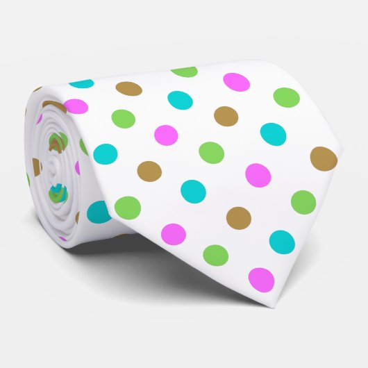 Modern Colorful Chic Polka Dots ネクタイ (ロール)
