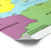 Modern Colorful Europe Map Poster ポスター (角)
