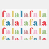 Modern Colorful Fa la la Cute Stripes Holiday ラッピングペーパーシート (正面)