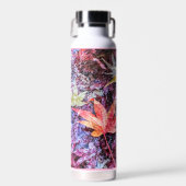 Modern Colorful Fallen Leaves Abstract ウォーターボトル (正面)