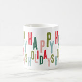 Modern Colorful Festive Happy Holidays Christmas コーヒーマグカップ (中央)