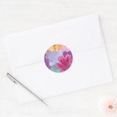 Modern Colorful Floral Wedding  ラウンドシール (封筒)