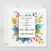 Modern Colorful Fowers Watercolor