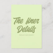 Modern Colorful Funky Fun Bold Wedding Details エンクロージャーカード (裏面)