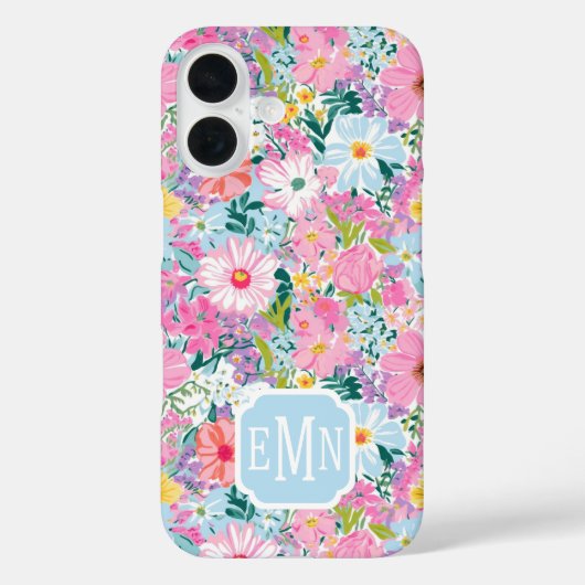 Modern Colorful Garden Monogrammed Case-Mate iPhoneケース (裏面)