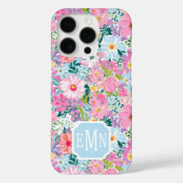Modern Colorful Garden Monogrammed iPhone 16 Proケース
