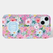 Modern Colorful Garden Monogrammed Case-Mate iPhoneケース (裏面 (横))