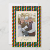 Modern Colorful Geometric Family Christmas Photo シーズンカード (正面)