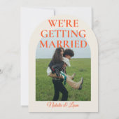 Modern Colorful Hand Drawn Retro Arched Wedding 招待状 (裏面)