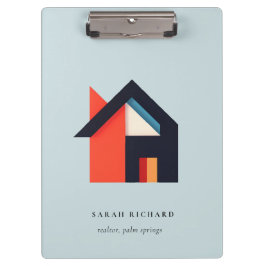 Modern Colorful House Logo Realtor Blue Red Orange クリップボード