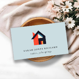 Modern Colorful House Logo Realtor Blue Red Orange 名刺