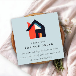 Modern Colorful House Thank You For Shopping スクエア名刺