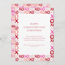 Modern Colorful Hugs and Kisses Galentine's Day