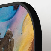 Modern Colorful Marbled Monogram ピックルボールラケット (左詳細)