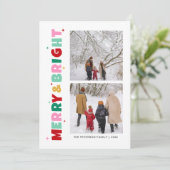 Modern Colorful Merry & Bright 2 Photo シーズンカード (スタンド正面)