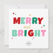 Modern Colorful Merry & Bright Business Logo  シーズンカード (正面)