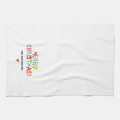 Modern Colorful Merry Christmas キッチンタオル (横)