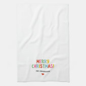 Modern Colorful Merry Christmas キッチンタオル (縦)