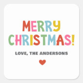 Modern Colorful Merry Christmas スクエアシール (正面)