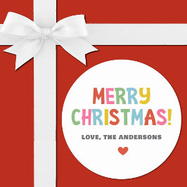 Modern Colorful Merry Christmas ラウンドシール