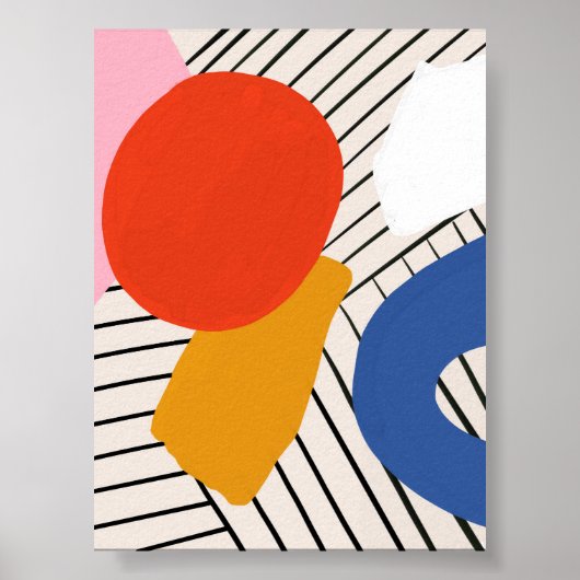 Modern Colorful Minimalist Wall Art Print ポスター (正面)