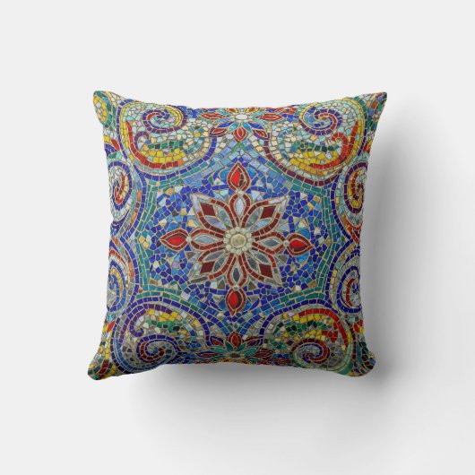 Modern Colorful Mosaic Throw Pillow –  クッション (裏面)