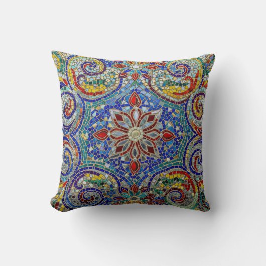 Modern Colorful Mosaic Throw Pillow –  クッション (正面)