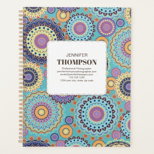 Modern Colorful Personalized Geometric  プランナー手帳 (正面)