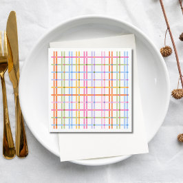 Modern Colorful Plaid Baby Shower Theme スタンダードランチョンナプキン