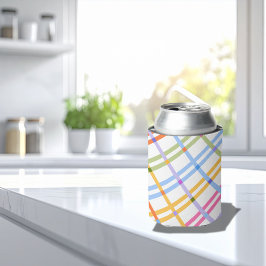 Modern Colorful Plaid Baby Shower Theme 缶クーラー