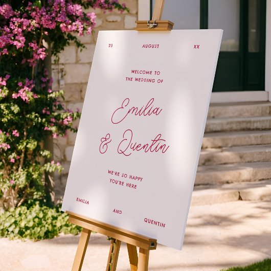 Modern Colorful Retro Bold Wedding Welcome Sign ポスター
