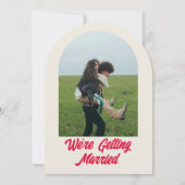 Modern Colorful Retro Funky Unique Arched Wedding 招待状 (裏面)